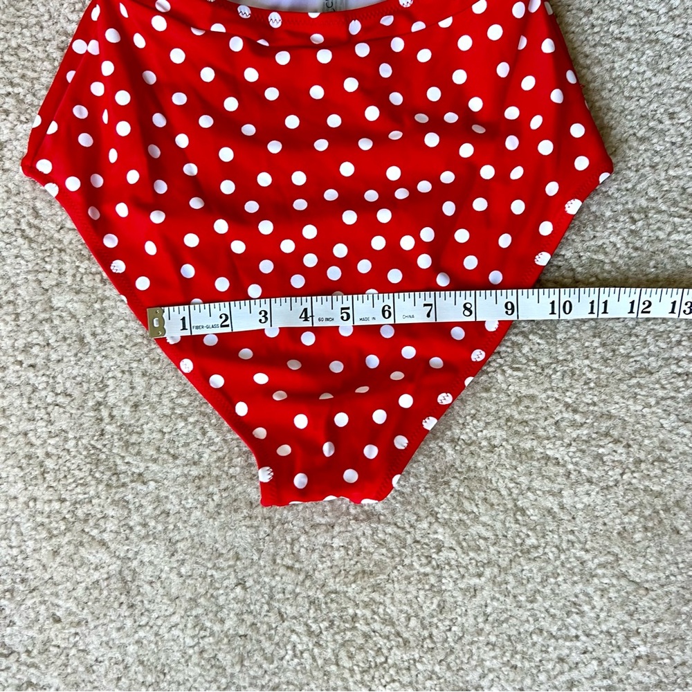 NWT CUPSHE Red Belted Polka Dot One Piece Bathing Suit—SZ. Small - Picture 8 of 11